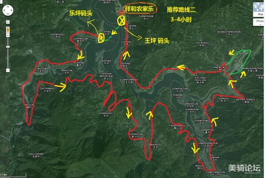 环瓦屋山水库(雅女湖)骑行路线